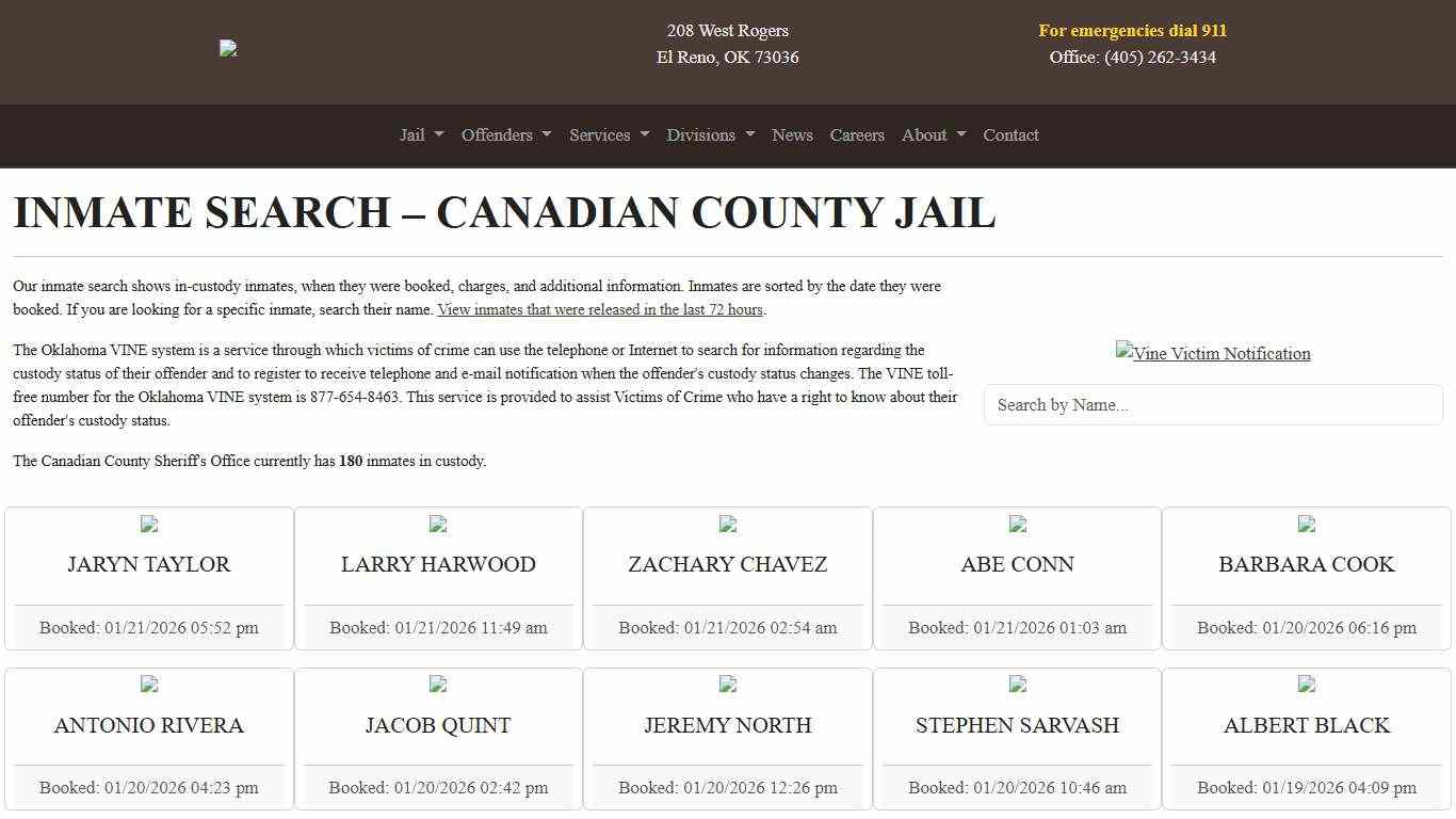Inmate Search | Canadian County Sheriff's Office